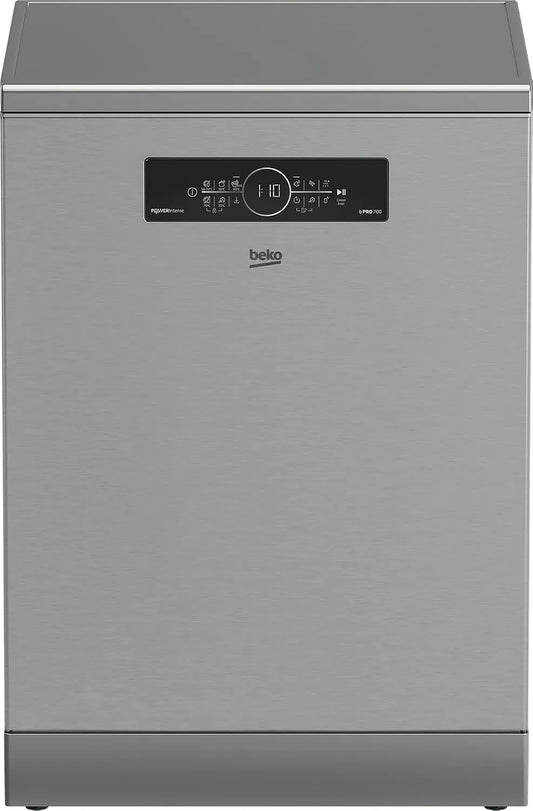 Beko BDFN36561XP, Opvaskemaskiner, 60 cm, opvaskemaskine 60 cm, fritstående og underoverflade i stand, til 15 skræddersyede, Sølv, 3 v