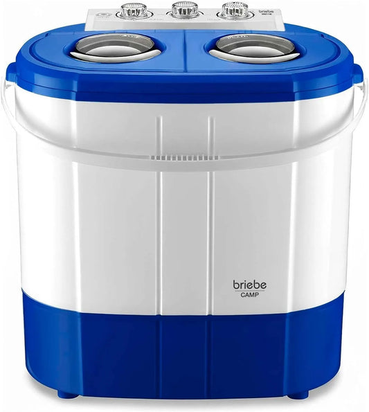 briebe, Vaskemaskiner, Camp Mini vaskemaskine, bærbar, med spinding, camping, kapacitet 3 kg, ideel til, Blå / hvid, 3 kg, 1 kg, 220 V, 12 V