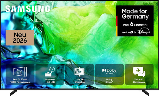 Samsung QN80H, TV'er, Neo QLED 4K 85 tommer (214 cm), UHD TV, Quantum Mini LED til ultrafine, Sort, QLED, 4K, 214 cm, Mini LED