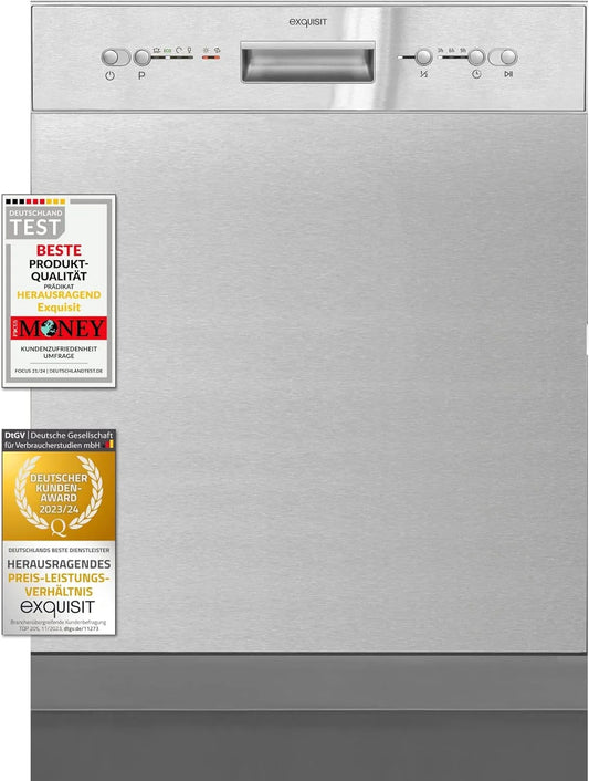 Exquisit EGSP6112-EF-030E EGSP6112, Opvaskemaskiner, 60 cm, Udsøgt opvaskemaskine - EF- 030E Inox - opvaskemaskine 60 cm, Sølv, 4 v