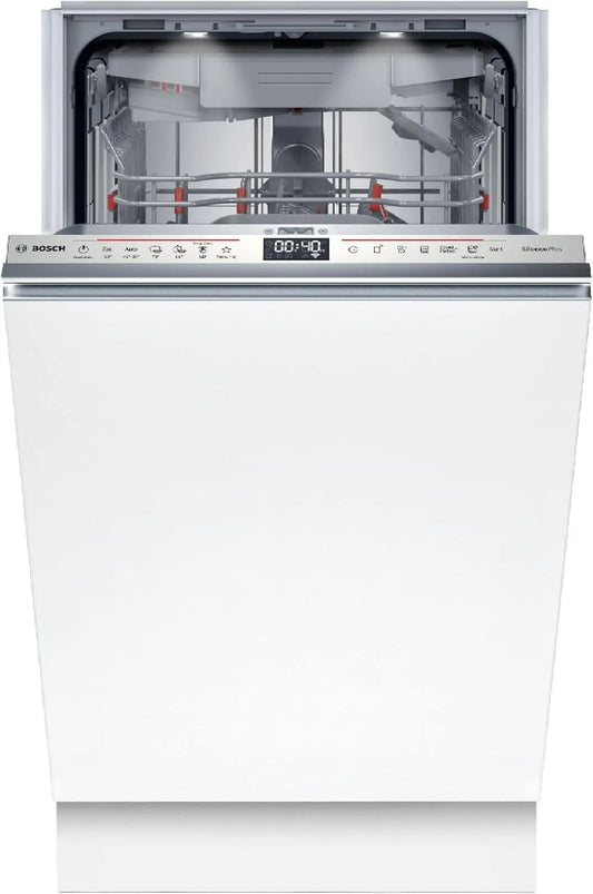Bosch SPV6EMX09E, Opvaskemaskiner, Series 6 Fuldt integreret opvaskemaskine, 45 cm, Smart Start, VarioFlex Basket, Sølv, 51 kW, 8, 7 l