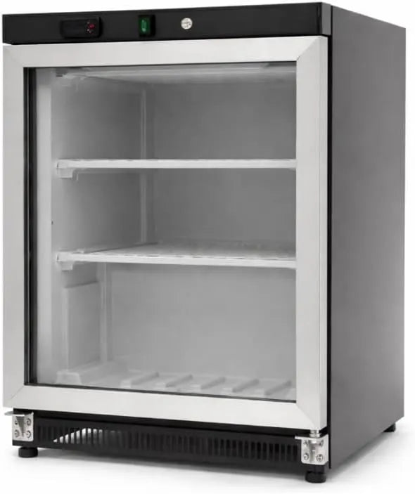 Générique, Kølemontrer, Køleskab, negativ, 200 l, med glasdør, rustfrit stål ramme, Hvid