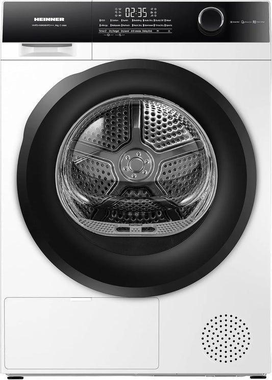 HEINNER HHPD-HMK90IVFC, Varmepumpetørretumblere, +++ HHPD- + + - 9 kg fritstående varmepumpe vasketøjsterner med avanceret, Hvid, 9 kg