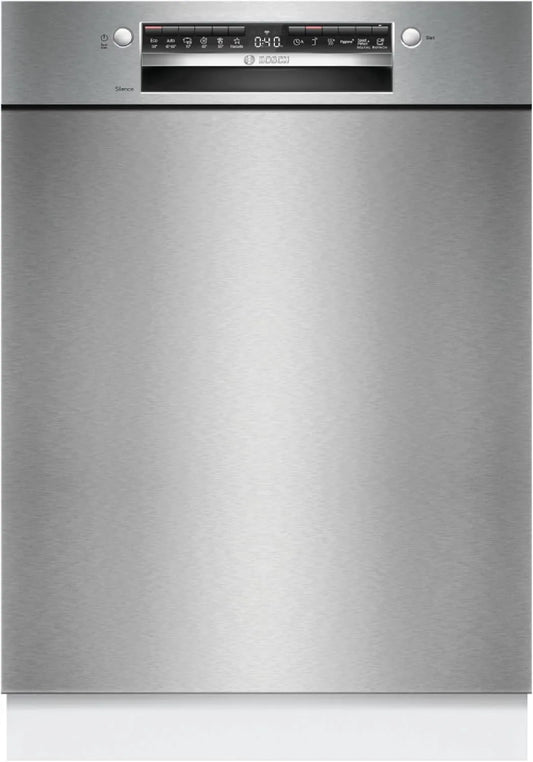 Bosch SMU4HTS15E, Opvaskemaskiner, 60 cm, Series 4 Smart Substruction Opvaskemaskine 60 cm Rustfrit stål, Sølv, 81, 5 cm, 57 cm, 57, 3 cm