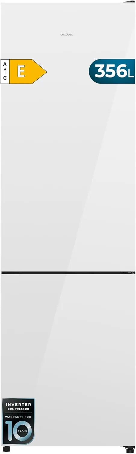 Cecotec 356i, Køle-/fryseskabe, Bolero CoolMarket Combi hvid glas E. 356 L, Total No Frost, Multi Airflow, Hvid, 356 L