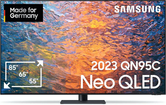 Samsung QN95C 55-tommer, TV'er, Neo QLED 4K TV (GQ55 ATXZG), Neo Quantum HDR +, Infinity One Design, Neurale, Sort, QLED, 4K, 2 V, 995G