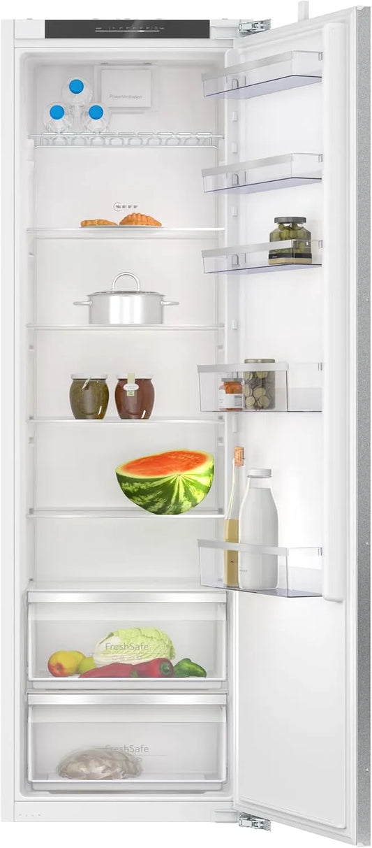 Neff KI1812FE0, Køle-/fryseskabe, N 50, FreshSafe; bygning-i køleskab 177, 5x56cm, brugbar kapacitet i alt: 310, 39, Hvid, 39 dB, 7 l