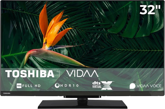 TOSHIBA 32LV3F63DAZ, TV'er, TV 32 tommer VIDAA Smart TV med fuld HD-opløsning, Sort, 32L, 80 cm