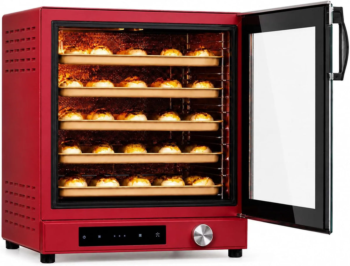 BDJSN 999-minuten-timer, Ovne, 80l Kommerciel varm luft ovn, 10 niveauer Til bagning, gæring og tørring, varm, Sort, 80l, 2800 W, 2 w, 3 l