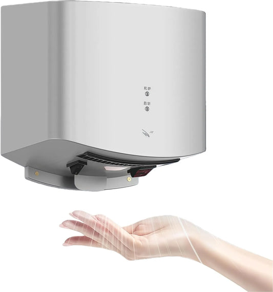 Generisch, Håndtørreapparater, Håndtørretumbler, Automatisk infrarød sensor, Leiser Smart sensor med HEPA filter, Grå, 15 cm