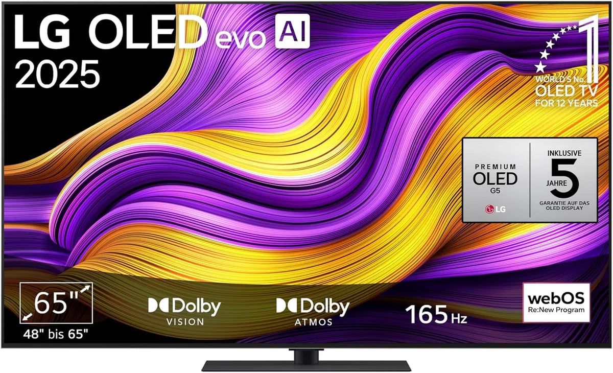LG OLED65G59LS Gen2, TV'er, TV 65 inches (165 cm) 4K OLED Evo AI TV (α11 4K AI processor, webOS 25, 120Hz, Sort, 65G, 59L, 65 inch, 165 cm