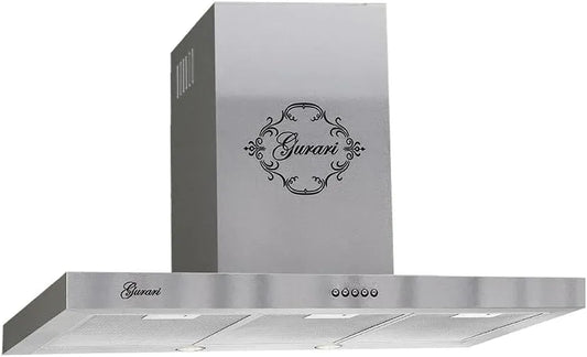 Gurari, Væghængte emhætter, væghætte GCH F 461 IS 7 N + slange, rækkevidde hætte 70 cm i rustfrit stål, Sølv, 70 cm, 150 mm, 120 mm, 206 W
