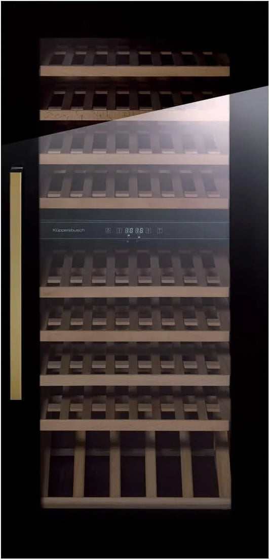 Küppersbusch, Indbyggede vinkøleskabe, FWK 4800.0 S4 K- Series 8 build- i vin klimaskab Sort / Guld, Sort / guld, 122, 2 cm
