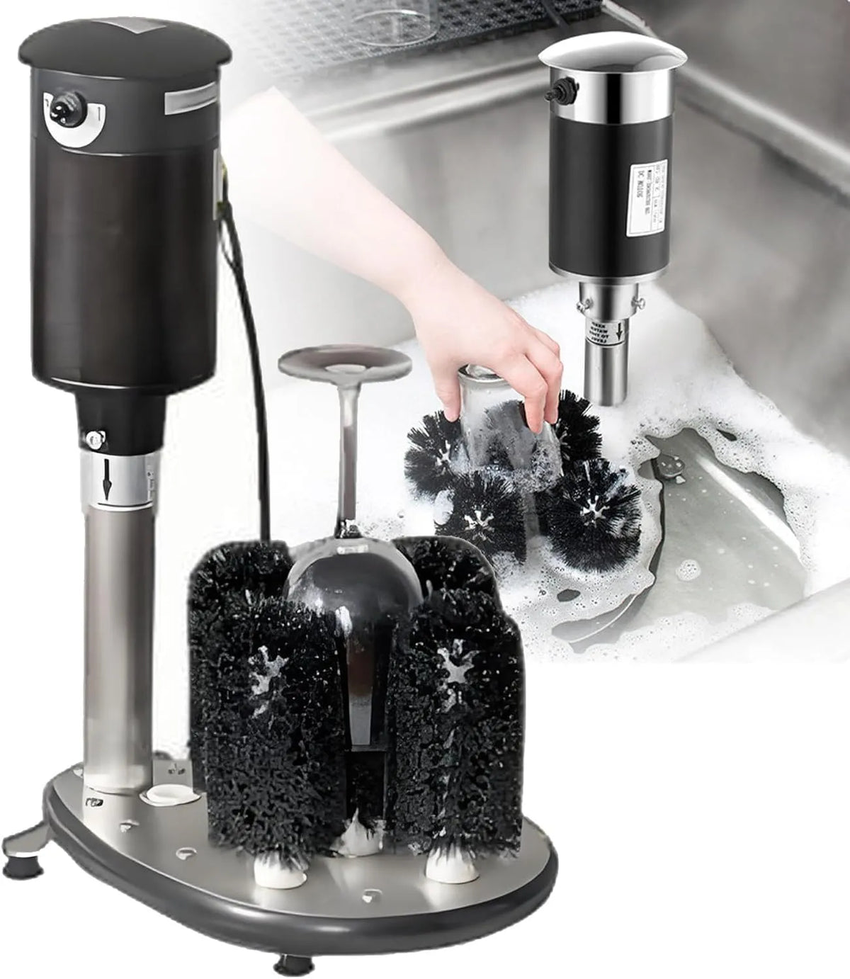 YXYLJOZ, Køkken, madlavning & bagning, Elektrisk højhastighedsopvaskemaskine - 1200 kopper / time, 1400 rpm med 5, Gennemsigtig, 1400 rpm, 10 cm