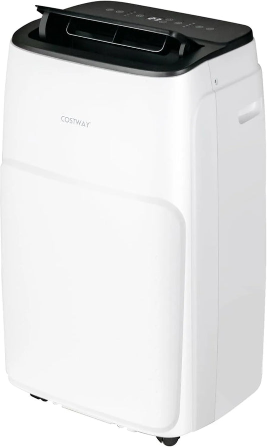 COSTWAY, Mobile klimaanlæg, 14000 BTU Air condition mobil med udstødningsslange, Hvid, 14000 BTU, 12000 BTU, 9660 BTU, 11000 BTU
