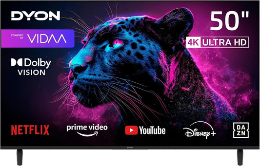 DYON HDR10, TV'er, Film Smart 50 VX 50 tommer 4K UHD Smart TV med, Sort, 50 V, 4K, 50 inch, 126 cm