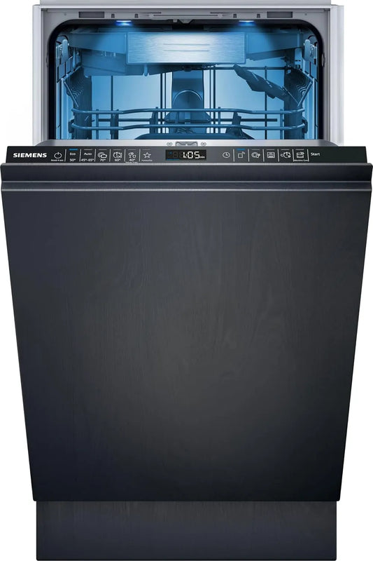 Siemens SR65ZX22ME iQ500, Opvaskemaskiner, 45 cm, Smarter opvaskemaskine Fuldt integreret, bestik skuffe, hurtig og, Sølv, 5 cm