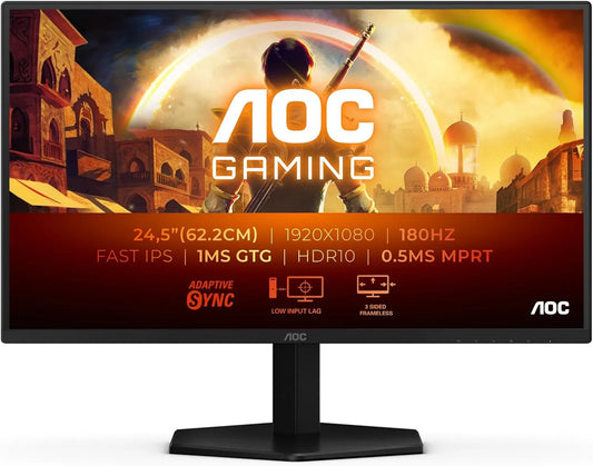 AOC 25G42E HDR10, Skærme, 25 tommer FHD Gaming Monitor, 180Hz, Fast IPS Panel, 1ms GtG, G- Sync, Sort, 25G, 1920x1080, 1x 2
