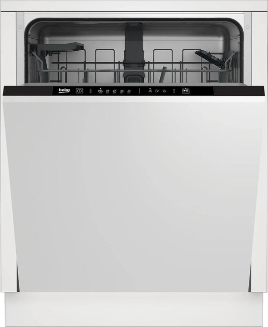 Beko BDIN16O44W, Opvaskemaskiner, 60 cm, opvaskemaskine fuldt integreret, bygget i opvaskemaskine 60 cm, 14 skræddersyede, Sølv, 44W