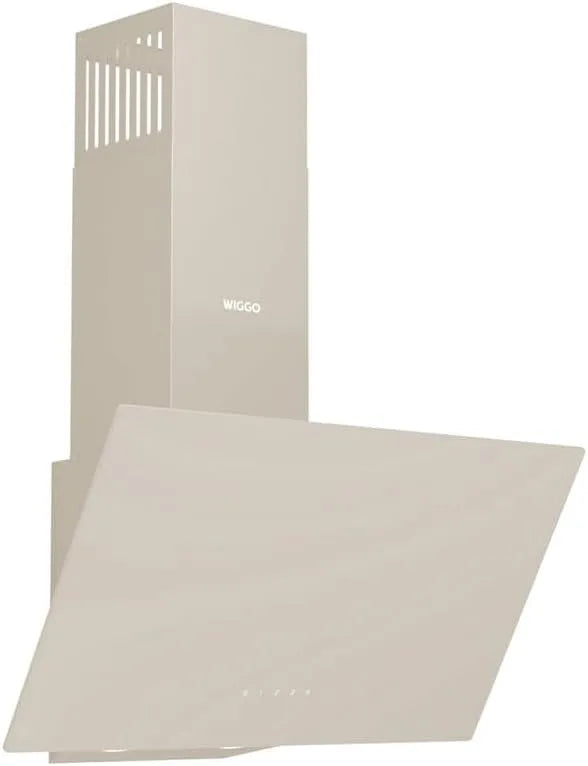 Wiggo, Væghængte emhætter, rækkevidde hætte 60 cm Hovedfri creme - glas skråt hætte til cirkulerende luft &, Sort / sølv, 60 cm