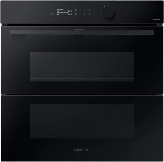 Samsung, Ovne, DualCook Flex Build- in Oven, 76 l, Pyrolyse, sort glas, Series 5, Sort / sølv
