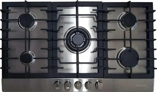 Kaiser, Kogeplader, KG 9356 Turbo Gas Kochfeld 86 cm rustfrit stål Autark - Installation Gas komfur, Sølv, 86 cm, 3, 8 kW, 5 g, 9356 G