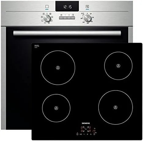 Siemens HB63AB521 EH611BA18E, Ovne, installation af bageovn + Kochfeld induktion, EEK: A, Sort, 65 l, 0, 66 kW, 99 kW, 4 g