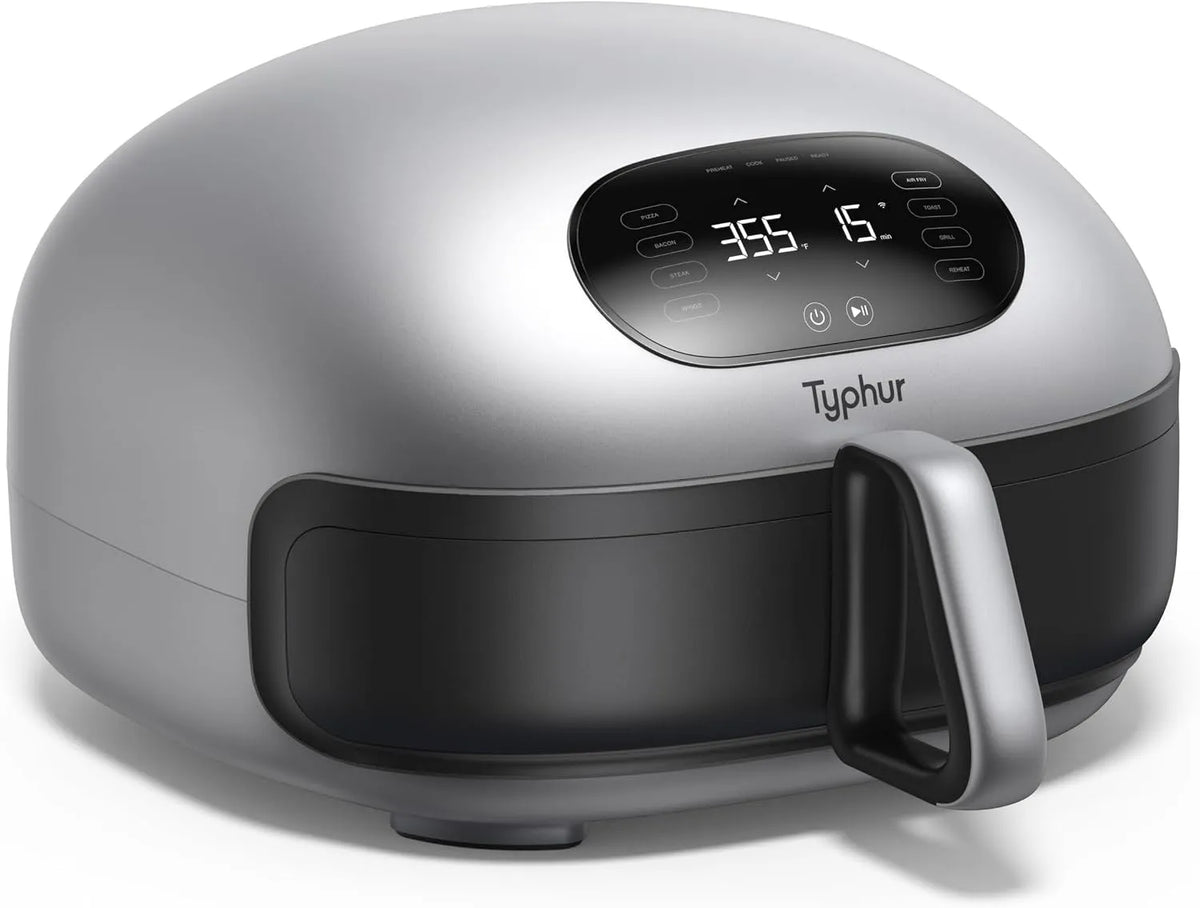 Typhur, Airfryere, kupon 2 varmluftsfritter 5.3 L, 360 ° dobbeltopvarmning, 30% hurtigere, Sort, 2 v, 5.3 L, 55 dB