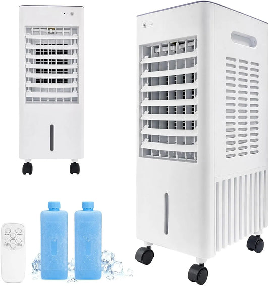 Simsky 4-in-1, Mobile klimaanlæg, Stille Mobile Air Conditioning 12L Vandtank, Air Cooler med dvaletilstand & 7H, Hvid, 12L, 2 g