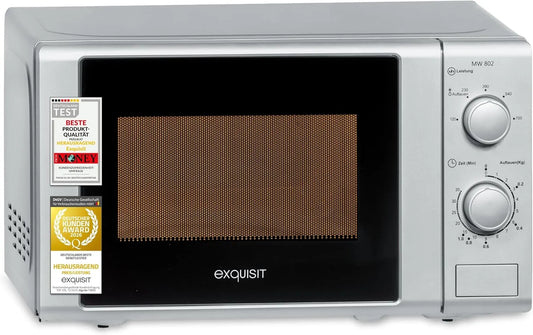 Exquisit, Multifunktionelle mikrobølgeovne, Udsøgt mikrobølgeovn Lille 700 W - 20 L madlavning, sølv, 700 W, 20 L, 43, 9 cm, 1, 0 kg
