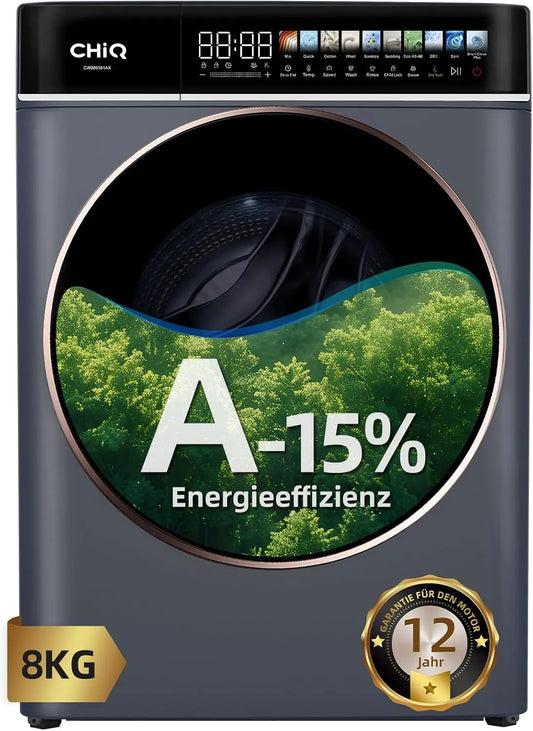 CHiQ A-15, Vaskemaskiner, 8kg vaskemaskine 8 kg forlæsser, EEK %, 1400 rpm, Hvid, 8kg, 13.5 ', 40 kW