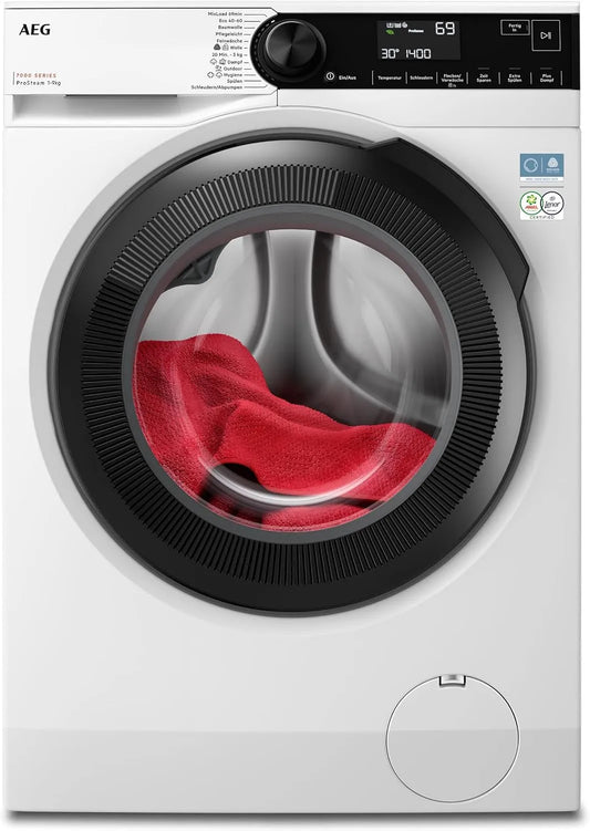 AEG A-20 LR7AMZ491FL, Vaskemaskiner, vaskemaskine 9kg, serie 7000 ProSteam - Steam program - Mindre strygning og mere, Hvid, 9kg, 1400 rpm