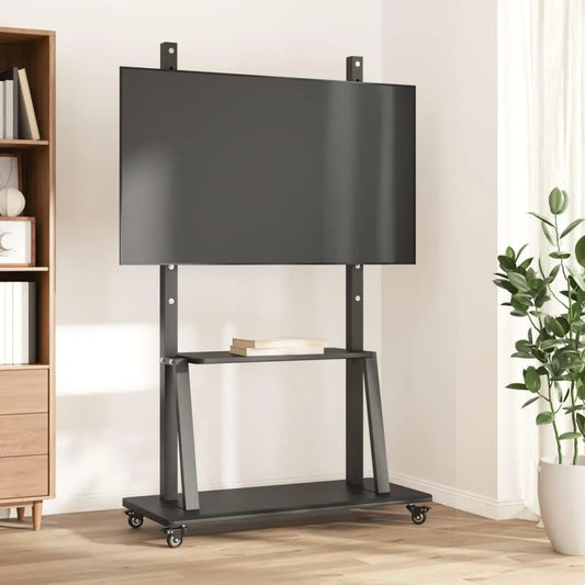 FWIKDUN 5-stufiger 5-trins, Stativfødder, TV står med hjul til 32- 70 tommer fjernsyn, højdeindstilling, justerbar hylde og, Sort, 15 g, 106 x 46