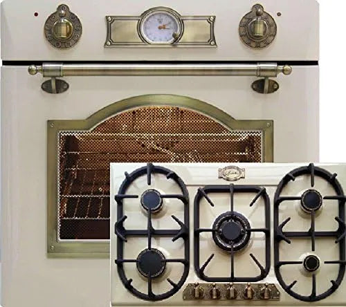 Kaiser, Komfursæt, Gaskomfur Sæt selv- tilstrækkelig Empire Elfenbensbygning - i Oven EG 6345 ElfEm, Sort, 90 cm, 60 cm, 3, 8 kW, 3.0 kW