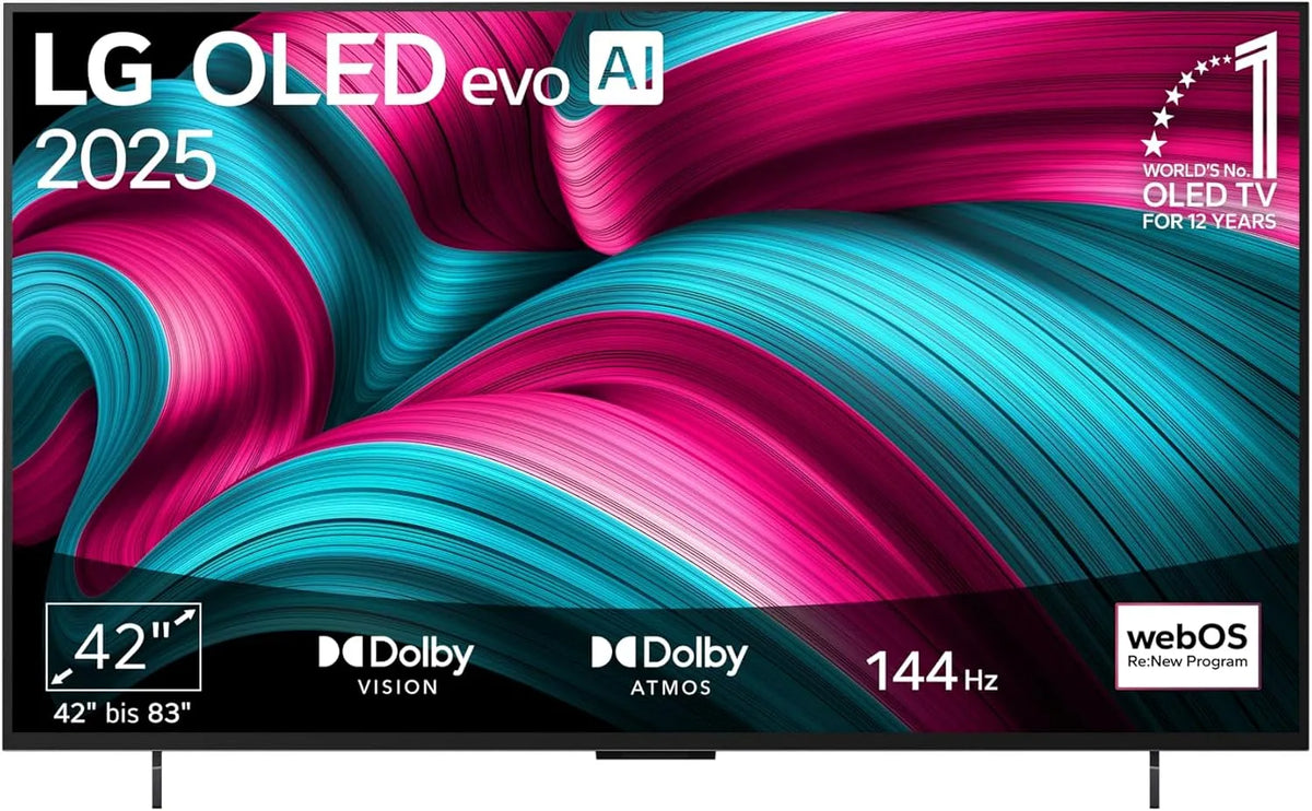 LG OLED42C5ELB Gen8, TV'er, 42 '(106 cm) 4K OLAD Evo AI TV, α9, webOS 25 (2025), Sort, 42 ', 106 cm, 4K, 9 G