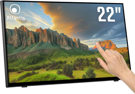 Atlantis 10-Punkt-Touch 10-punkts, Skærme, Touch Monitor 22 inches Fuld HD med touch, glas 7H, Sort, 22 inch, 22 ', 21.45', 1920x1080