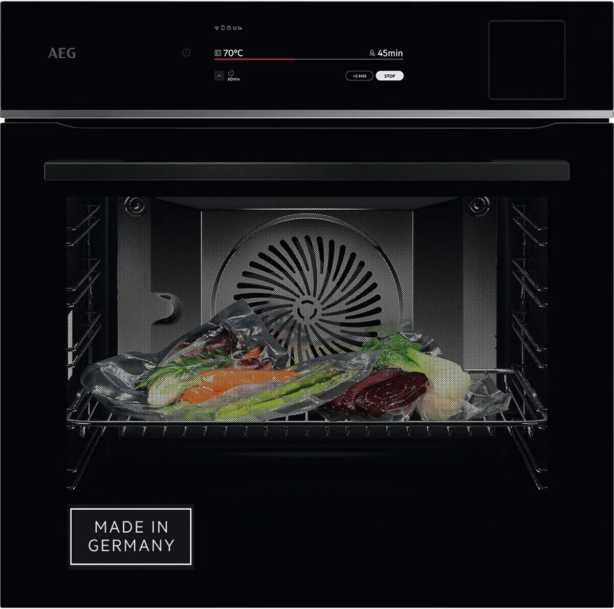 AEG TP9SB82WAB, Dampovne, Wifi Build- in Steam Cooker, Multi- damp komfur, Serie 9 Touch- Swipe- skærm, Sort / sølv, 82W