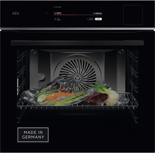 AEG TP9SB82WAB, Dampovne, Wifi Build- in Steam Cooker, Multi- damp komfur, Serie 9 Touch- Swipe- skærm, Sort / sølv, 82W