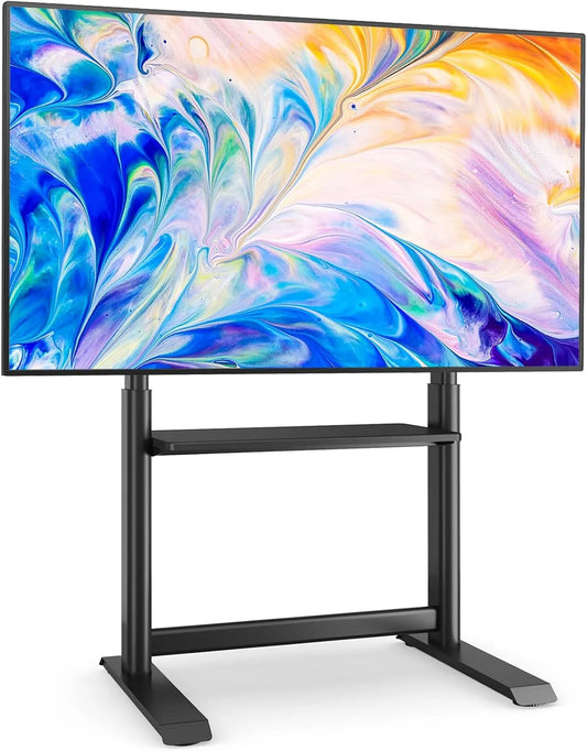 TVON, Stativfødder, TV Stand TV gulv stand til 60 til 86 inches flad & buet TV, højdejusterbar TV, Sort, 86 inch, 68kg, 800x600mm, OLED