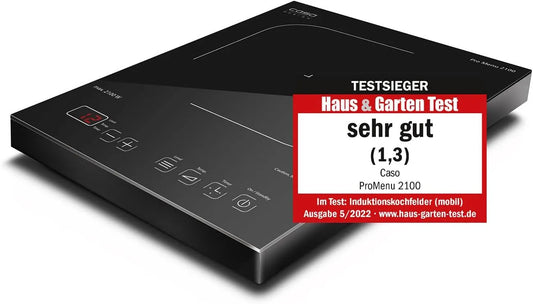 Caso, Kogeplader, Pro Menu 2100 mobil induktion hotplate, test vinder House & Garden Test, Smart, Sort, 24cm, 2100 W, 28 x 36, 5 x 6 cm